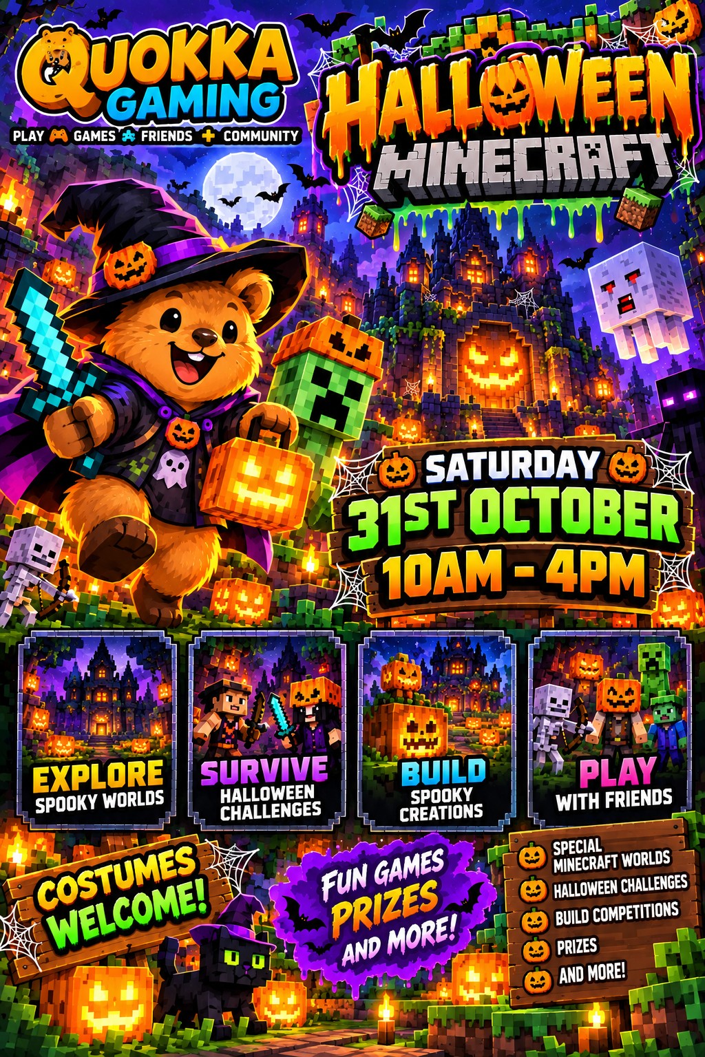 Quokka Gaming Halloween Minecraft event
